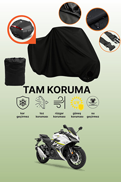 dokaca Black Rear Bag Compatible Rks R250 Compatible Motorcycle Tarpaulin, Pr...