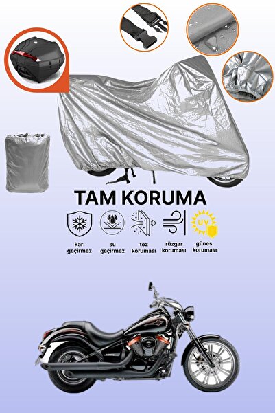 dokaca حقيبة خلفية رمادية متوافقة مع Kawasaki VN 900 Custom Special متوافقة م...