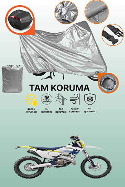dokaca Gray Rear Bag and Lock Compatible Husqvarna Te 250I Compatible Motorcy...