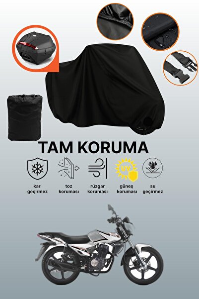 dokaca Black Rear Bag Compatible Rks Rk125-R Compatible Motorcycle Tarpaulin,...