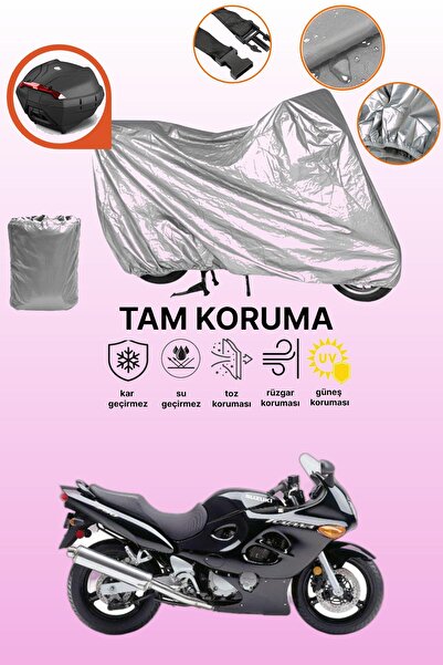 dokaca حقيبة خلفية رمادية متوافقة مع سوزوكي GSX 750 F، غطاء محرك متوافق، غطاء...