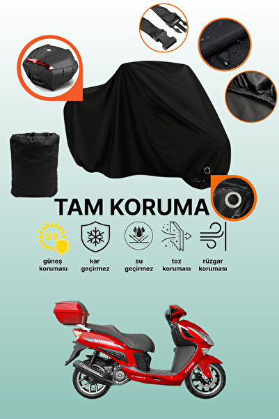 dokaca غطاء دراجة نارية متوافق مع يوكي لوبو 125، غطاء واقي متوافق مع اللون الأسود