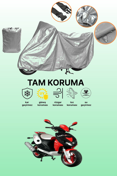 dokaca Gray Mondial 150 Rf Compatible Motorcycle Tarpaulin, Protective Cover,...