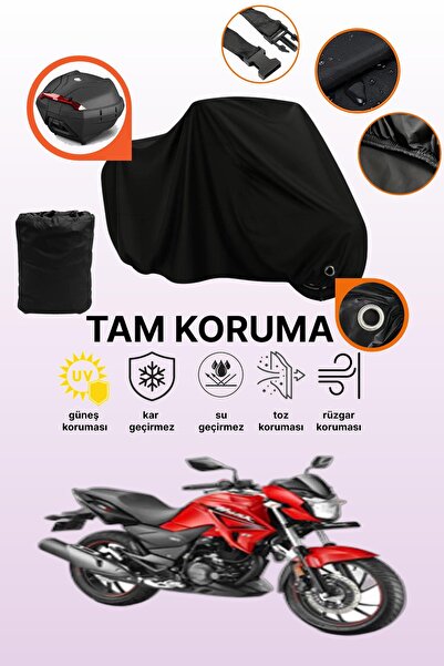 dokaca غطاء دراجة نارية متوافق مع هيرو هانك 200R مع قفل أسود وحقيبة خلفية، غط...