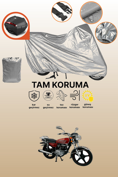 dokaca Gray Rear Bag Compatible Mondial 135 Uag Compatible Motorcycle Cover, ...
