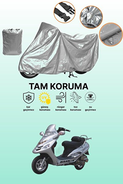 dokaca غطاء دراجة نارية رمادي متوافق مع ماركة Bisan Pacific 150، غطاء واقي، غ...