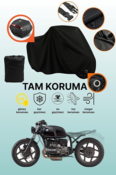 dokaca Black Lock and Tail Bag Compatible Bmw R 65 Compatible Motorcycle Tarp...