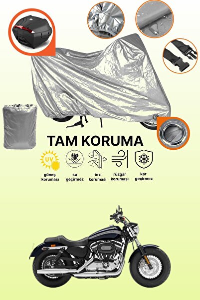 dokaca حقيبة خلفية وقفل باللون الرمادي متوافقة مع دراجة نارية هارلي ديفيدسون سبورتستر 1200 مصنوعة من القماش المشمع المتوافق مع الدراجات النارية