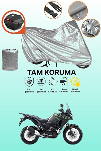 dokaca حقيبة خلفية رمادية متوافقة مع Kawasaki Versys X300، غطاء واقي للدراجة ...