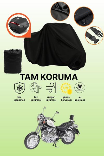 dokaca حقيبة خلفية سوداء متوافقة مع ياماها فيراجو XV 1100، غطاء دراجة نارية م...