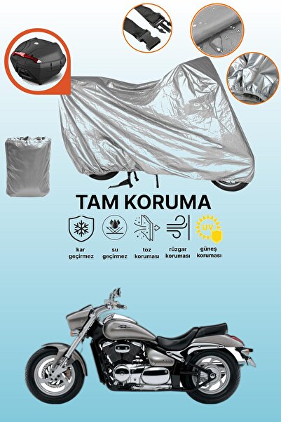 dokaca حقيبة خلفية رمادية متوافقة مع سوزوكي VZ 800 Intruder M800، غطاء محرك م...