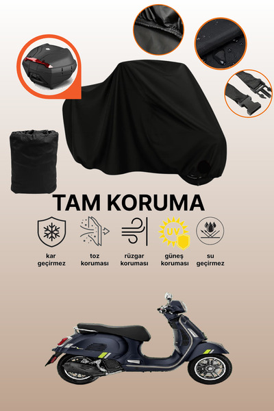 dokaca حقيبة خلفية سوداء متوافقة مع Vespa GTS 125 Supertech، غطاء دراجة نارية...