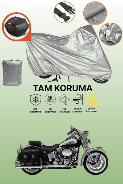 dokaca حقيبة خلفية رمادية متوافقة مع هارلي ديفيدسون هيريتاج سبرينجر FLSTS، غط...