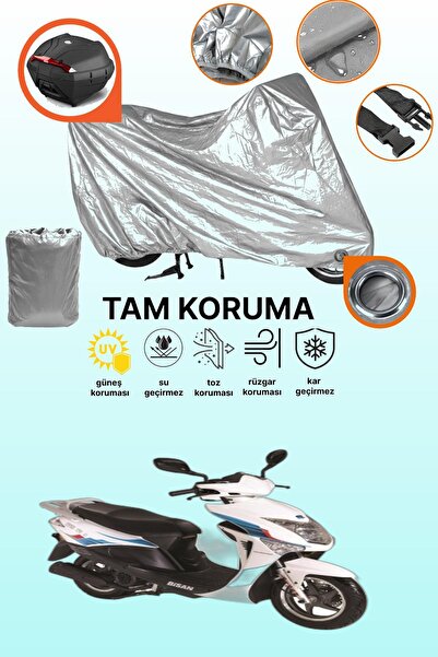 dokaca Gray Lock and Tail Bag Compatible Bisan Nysa 150 Compatible Motorcycle...
