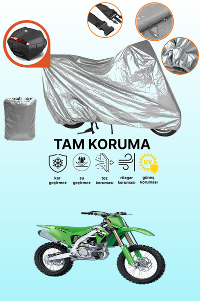 dokaca حقيبة خلفية رمادية متوافقة مع غطاء المحرك المتوافق مع Kawasaki KX 250،...