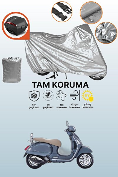 dokaca حقيبة خلفية رمادية متوافقة مع Vespa GTS 150 ABS، غطاء واقي للدراجة الن...
