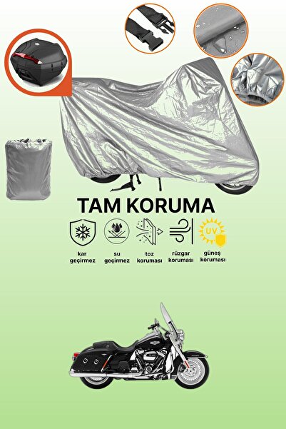 dokaca حقيبة خلفية رمادية متوافقة مع هارلي ديفيدسون رود كينج كلاسيك FLHRCI، غ...