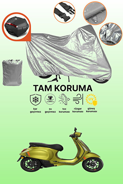 dokaca حقيبة خلفية رمادية متوافقة مع Vespa Sprint S Elettrica 45، غطاء محرك م...