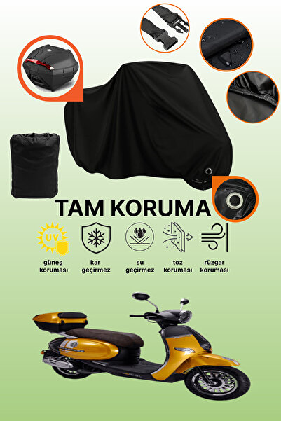 dokaca غطاء دراجة نارية متوافق مع Kuba Brilliant 50 Pro، غطاء واقي أسود متواف...