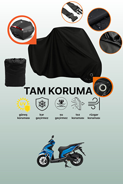dokaca Black Lock and Tail Bag Compatible Kanuni Resa 125 Compatible Motorcyc...