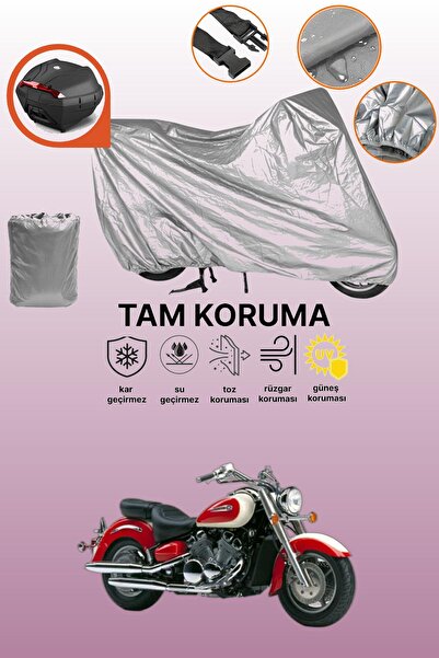 dokaca حقيبة خلفية رمادية متوافقة مع ياماها رويال ستار XVZ 1300، غطاء واقي للدراجة النارية