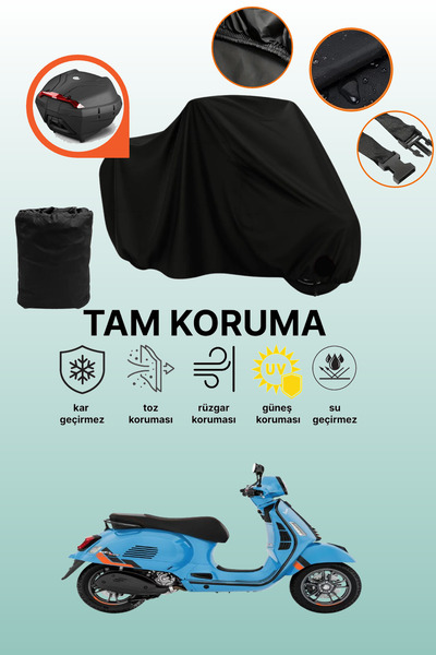 dokaca حقيبة خلفية سوداء متوافقة مع Vespa GTS Super Sport 310، غطاء دراجة نار...