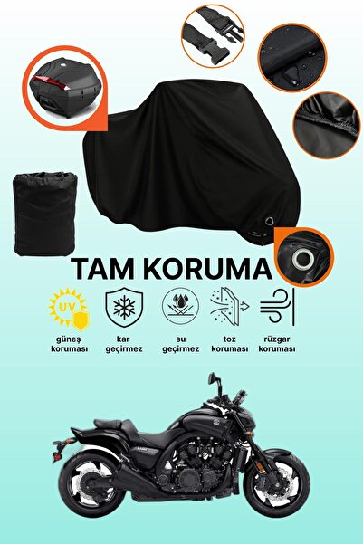 dokaca حقيبة خلفية سوداء وقماش متوافق مع دراجة نارية ياماها Vmax
