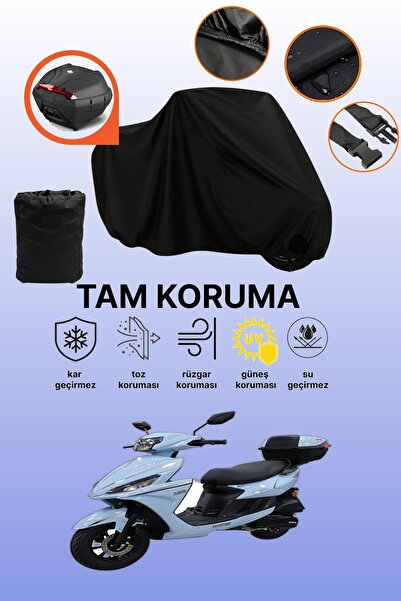 dokaca حقيبة خلفية سوداء متوافقة مع كينج موتور أريس 125، غطاء دراجة نارية متو...