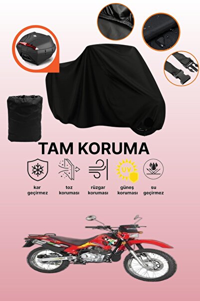 dokaca Black Rear Bag Compatible Mondial 150 Ut Compatible Motorcycle Tarpaul...