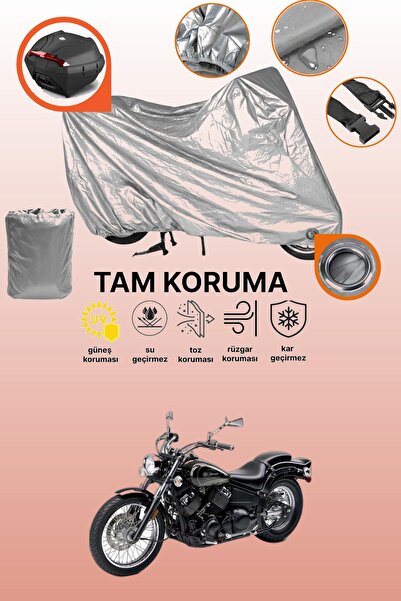 dokaca حقيبة خلفية وقفل رمادي متوافقة مع ياماها XVS 650 دراج ستار، غطاء حماية...