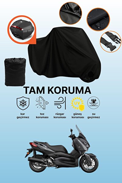 dokaca حقيبة خلفية سوداء متوافقة مع ياماها X-Max 125 Iron Max ABS، غطاء دراجة...