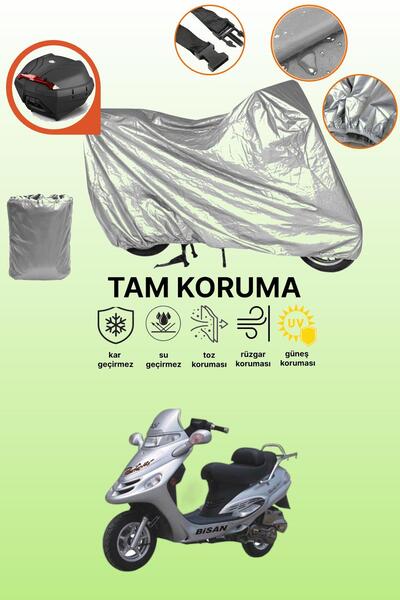 dokaca Gray Rear Bag Compatible Bisan Pacific 150 Compatible Motorcycle Cover...