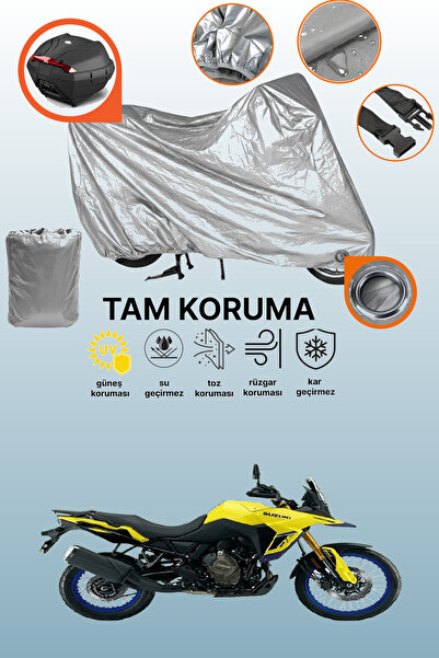 dokaca حقيبة خلفية رمادية اللون متوافقة مع سوزوكي V-Strom 800 DE، غطاء حماية ...