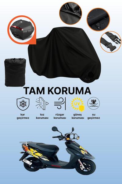 dokaca Black Rear Bag Compatible Honda Sxr 50 Compatible Motorcycle Tarpaulin...