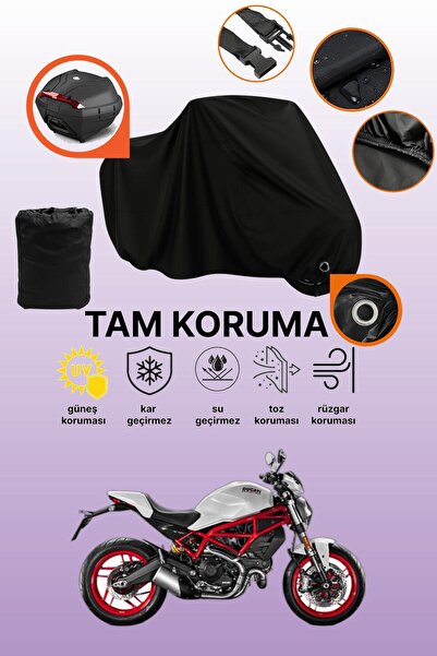 dokaca Black Rear Bag and Lock Compatible Ducati Monster 797 Plus Compatible ...