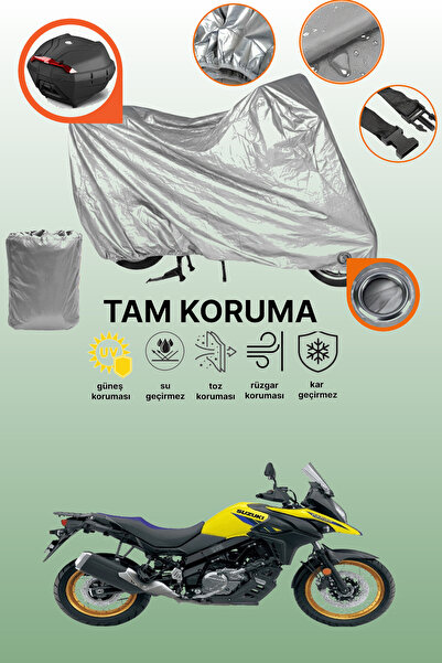 dokaca حقيبة خلفية وقفل رمادي متوافقة مع سوزوكي V-Strom 650 XT ABS، غطاء دراج...