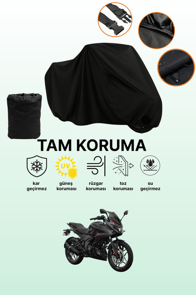 dokaca Black Bajaj Pulsar F 250 Compatible Motorcycle Cover, Protective Cover...