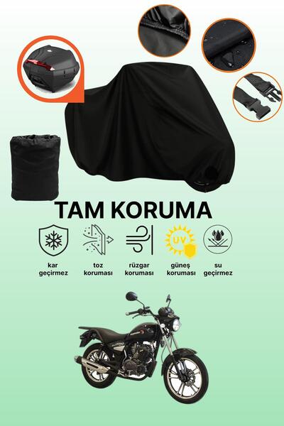 dokaca Black Rear Bag Compatible Asya Elegant 150 Compatible Motorcycle Tarpa...