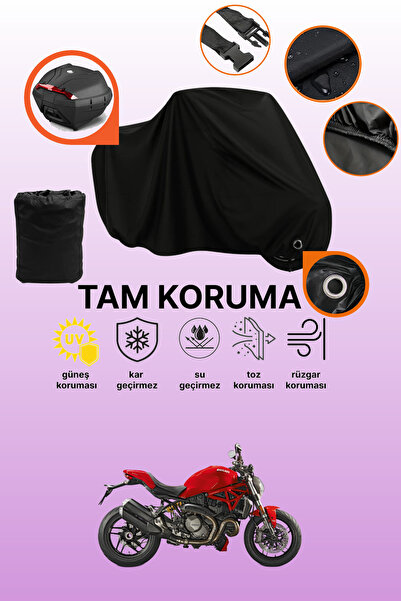 dokaca Black Lock and Tail Bag Compatible Ducati Monster 1200 S Compatible Mo...