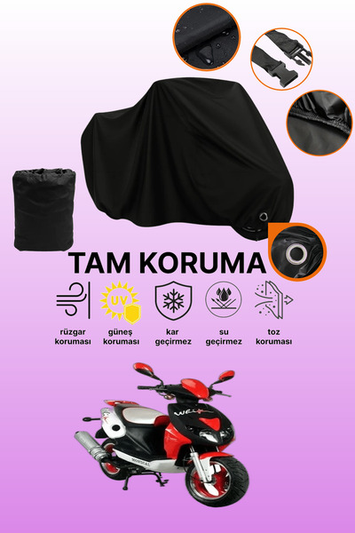 dokaca Black Lock Compatible Mondial 150 Rf Compatible Motorcycle Tarpaulin, ...