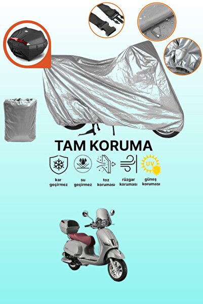 dokaca Gray Rear Bag Compatible Kuba Bevely 125 Compatible Motorcycle Cover, ...