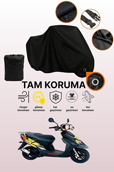 dokaca Black Compatible with Lock Honda Sxr 50 Compatible Motorcycle Tarpaulin
