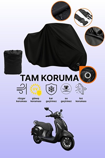 dokaca Black Lock Compatible Bajaj Chetak Compatible Motorcycle Tarpaulin, Pr...