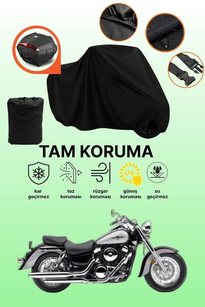 dokaca Black Rear Bag Compatible Kawasaki Vn 1500 Compatible Motorcycle Tarpa...