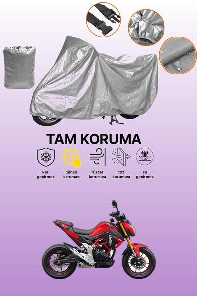 dokaca Gray Rks Rn 180 Compatible Motorcycle Tarpaulin, Protective Cover, Mot...