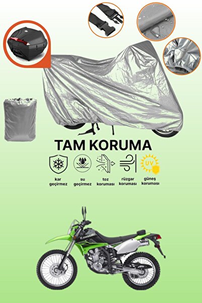 dokaca حقيبة خلفية رمادية متوافقة مع غطاء المحرك المتوافق مع Kawasaki KLX 250...