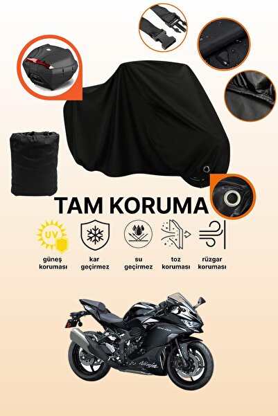 dokaca حقيبة خلفية سوداء متوافقة مع دراجة نارية كاواساكي نينجا ZX-4R، غطاء واقي