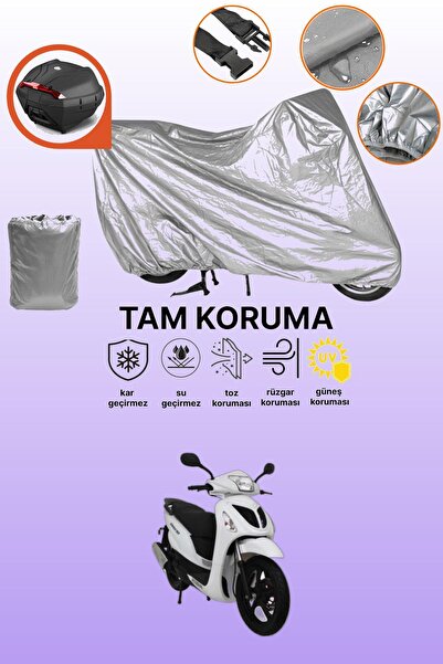 dokaca Gray Rear Bag Compatible Mondial 150 Gomax Compatible Motorcycle Cover...