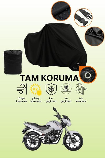 dokaca غطاء دراجة نارية متوافق مع Bajaj Discover 125 ST، غطاء واقي أسود اللون