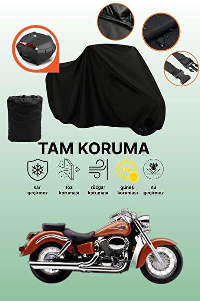 dokaca حقيبة خلفية سوداء متوافقة مع هوندا VT 750 شادو ACE، غطاء دراجة نارية م...